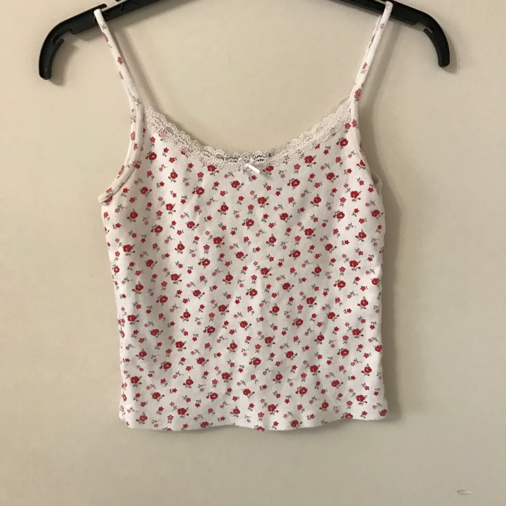 red floral brandy skylar lace tank